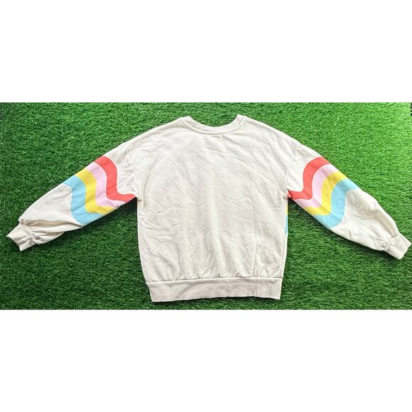 Hello Kitty Sanrio Rainbow Wave Crewneck Sweatshirt Girls L 10-12 Pastel Retro - Picture 3 of 10